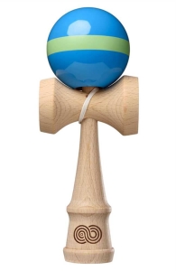 Kaizen 1.0 Kendama Single Stripe | Aqua & Lime Green