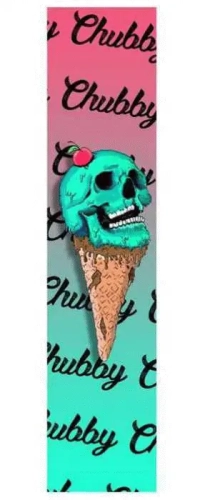 chubby wheels grip tape papier ścierny hulajnogi wyczynowej stunt scooter skull cream.webp